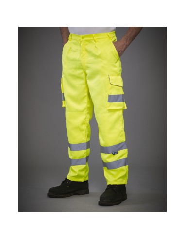 YOK-HV018T-Hi-Vis Cargo Trousers With Knee Pad Pockets